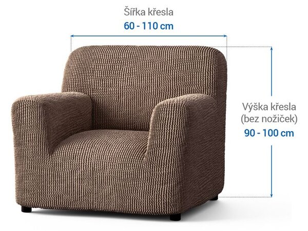 Bielastické poťahy COSTINA oriešková kreslo (š. 60 - 110 cm)