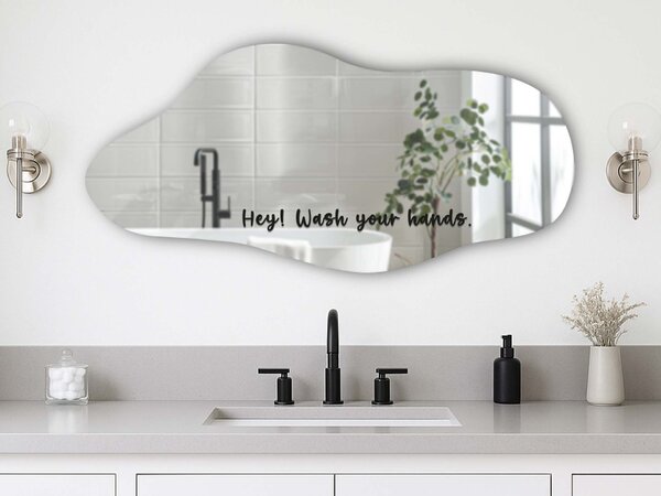 Nálepka na zrkadlo S32 – Hey! Wash your hands