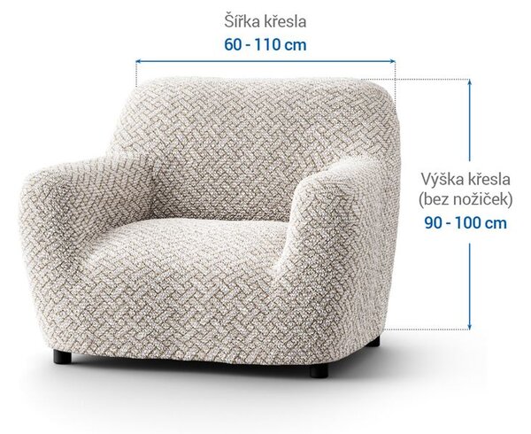 Bielastické poťahy VENEZIA béžová kreslo (š. 60 - 110 cm)