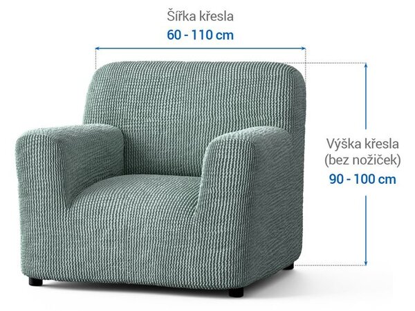 Bielastické poťahy COSTINA mätová kreslo (š. 60 - 110 cm)