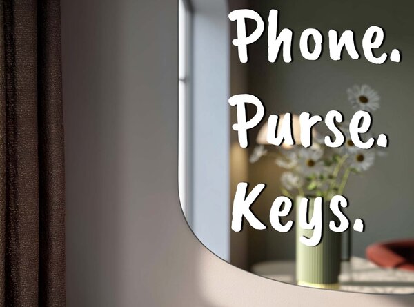Nálepka na zrkadlo S31 – Phone. Purse. Key