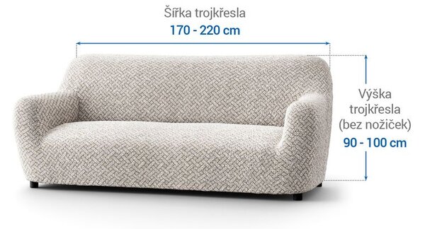 Bielastické poťahy VENEZIA béžová trojkreslo (š. 170 - 220 cm)