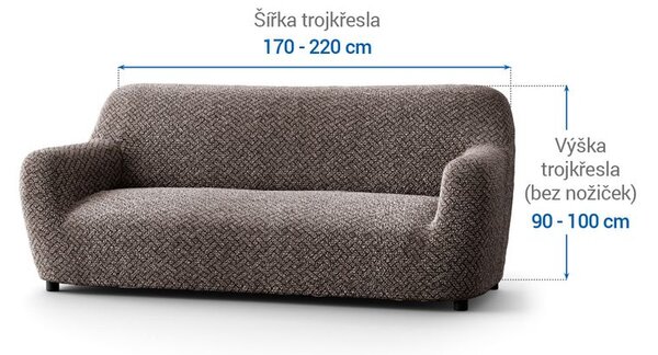 Bielastické poťahy VENEZIA hnedá trojkreslo (š. 170 - 220 cm)