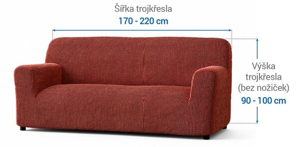 Bielastické poťahy COSTINA medená dvojkreslo (š. 120 - 160 cm)