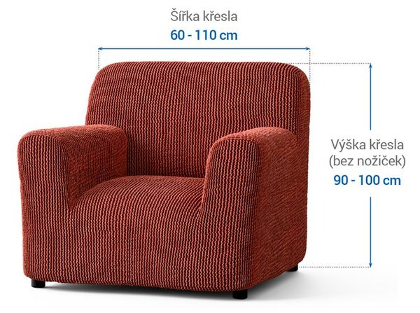 Bielastické poťahy COSTINA medená kreslo (š. 60 - 110 cm)