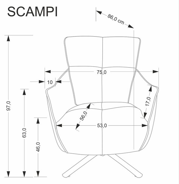 HALMAR Otočné čalúnené kreslo SCAMPI cappuccino