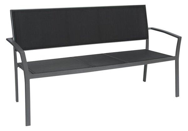 Stern 2,5-miestna lavica Allround, Stern, 165x71x91 cm, rám lakovaný hliník šedý čierny (antracit), výplet textilén žíhaný čierny (karbón)