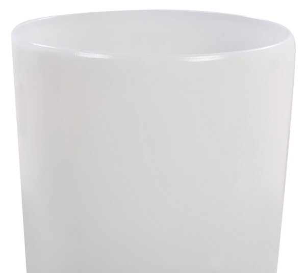 Izbový a vonkajší kvetináč biely kamenná zmes s vysokým leskom okrúhly výška 32 cm moderný dizajn