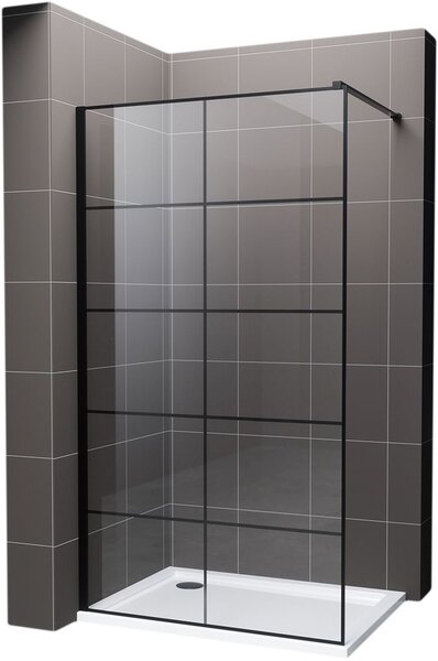 Hagser Agatha stena sprchového kúta walk -in 90 cm čierna matný/sklo priehľadné HGR90000022
