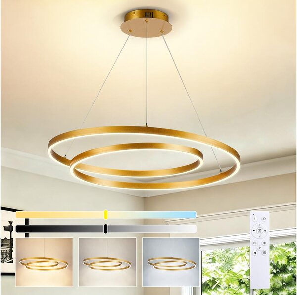 BRILAGI-LED Stmievateľný závesný luster na lanku TWISTER LED/75W/230V 3000-6000K zlatý +DO