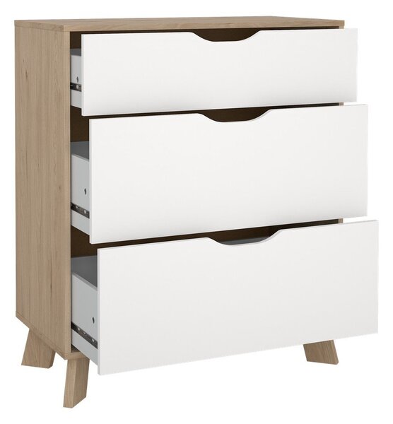 Biela/v prírodnej farbe komoda v dekore duba 79x92x40 cm Ikast – Tvilum
