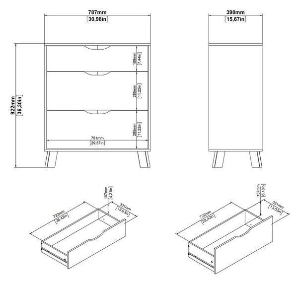 Biela/v prírodnej farbe komoda v dekore duba 79x92x40 cm Ikast – Tvilum