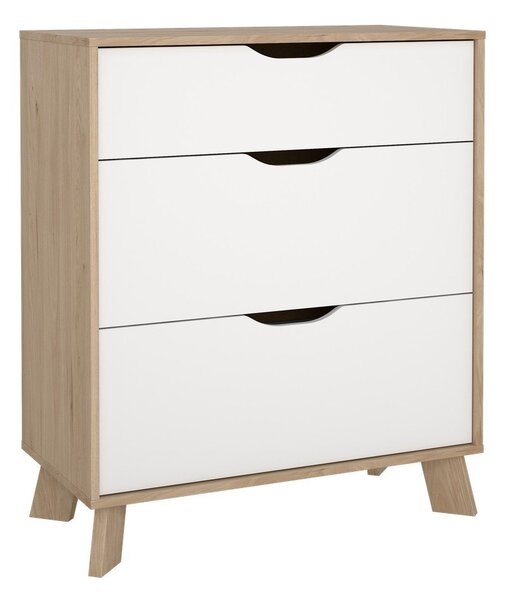 Biela/v prírodnej farbe komoda v dekore duba 79x92x40 cm Ikast – Tvilum