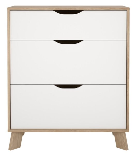 Biela/v prírodnej farbe komoda v dekore duba 79x92x40 cm Ikast – Tvilum