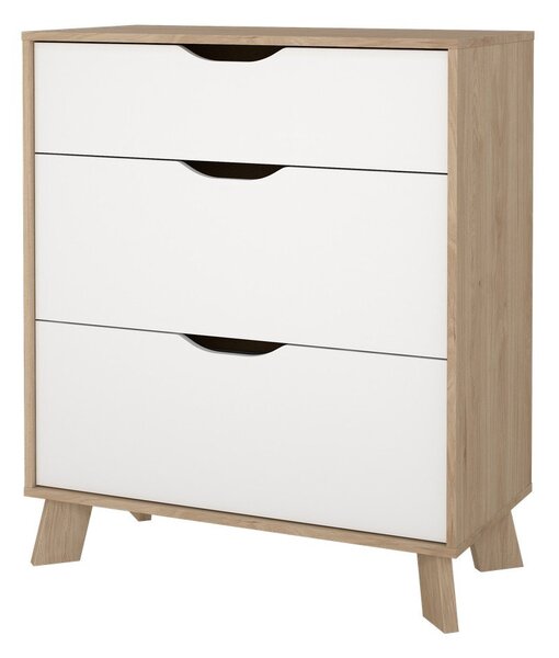Biela/v prírodnej farbe komoda v dekore duba 79x92x40 cm Ikast – Tvilum
