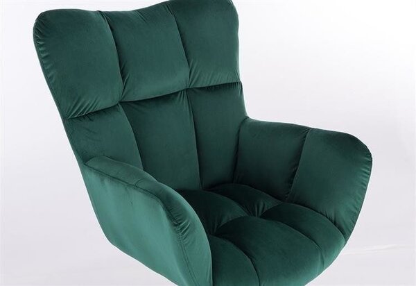 LuxuryForm DESIGN Kreslo AURORA VELUR na čiernom kríži - zelené