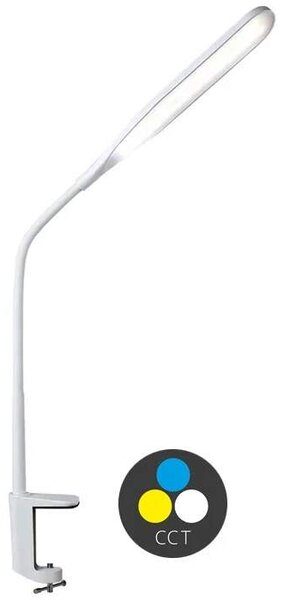 LED stmievateľná stolová lampa , nastaviteľná farba svetla, 500lm, 10W, biela (LU13C-BI)