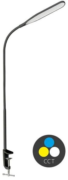 LED stmievateľná stolová lampa , nastaviteľná farba svetla, 500lm, 10W, čierna (LU13C-CR)
