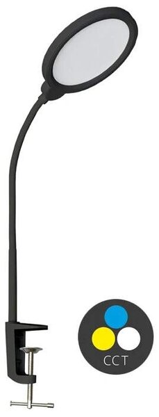 LED stmievateľná stolová lampa , nastaviteľná farba svetla, 500lm, 10W, čierna (LU13A-CR)