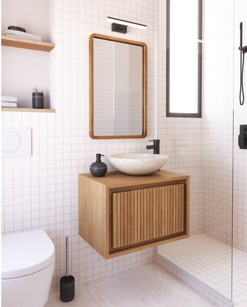 Nástenné zrkadlo s dreveným rámom 45x70 cm Shamel – Kave Home