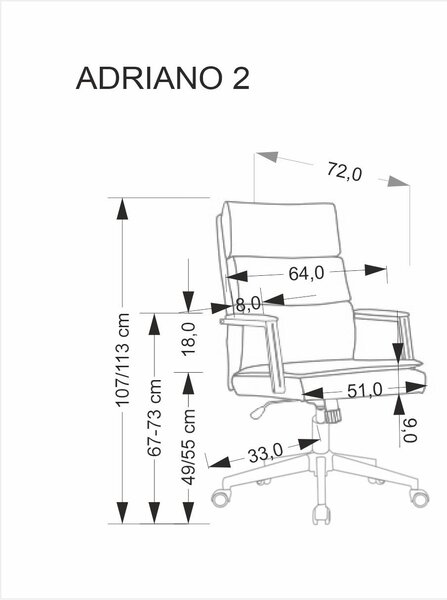 HALMAR Otočné kancelárske kreslo Adriano 2 eko koža čierne