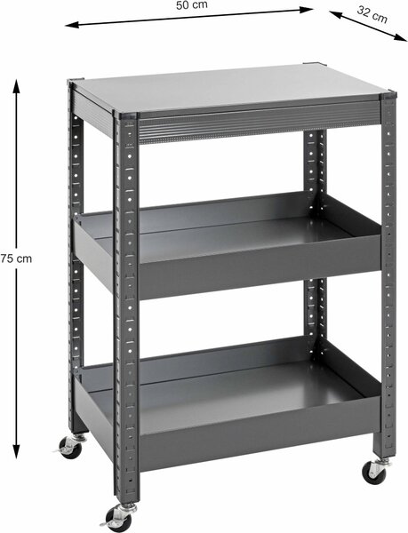 SERVÍROVACÍ VOZÍK, antracitová, 50/32/75 cm - Barový nábytok, Online Only