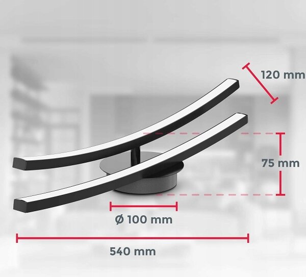 LED stropné svietidlo 2xLED/6W/230V 3000K čierne
