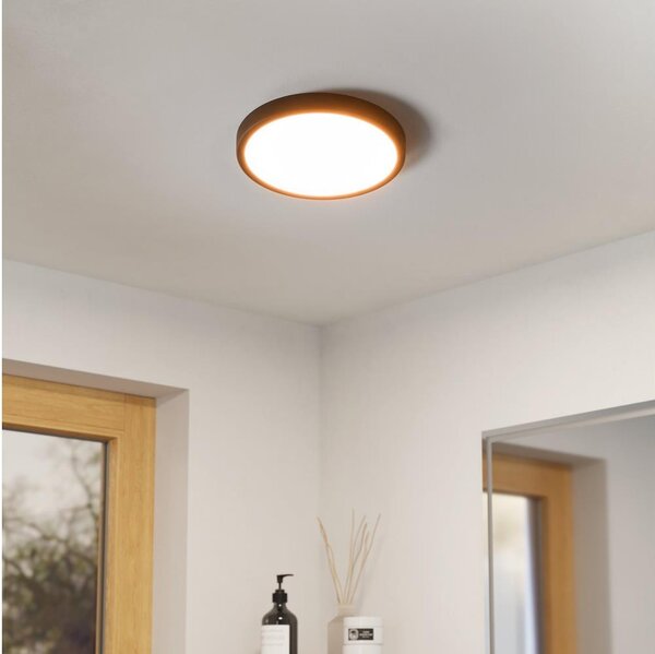 Eglo 901326-LED Kúpeľňové stropné svietidlo FUEVA LED/14,2W/230V pr.27,8cm IP44 čierna