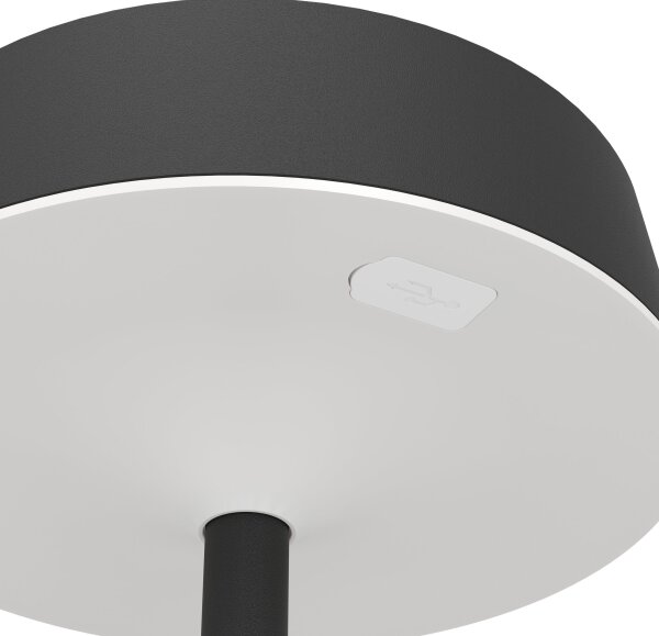 Eglo 75876-LED Solárne nabíjateľná stmievateľná stolová lampa SIMERI LED/3W/5V 1800mAh IP44 čierna