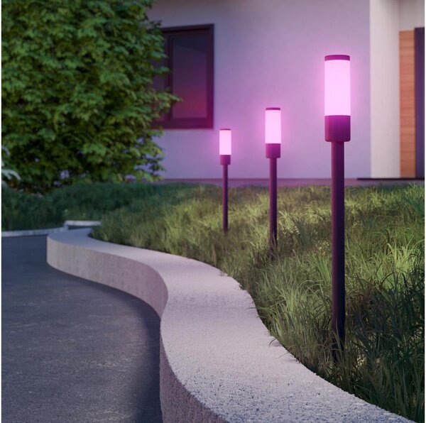 Eglo 902043 - RGB LED vonkajšia lampa ZANCARO LED/1W/230V IP44 čierna + diaľkové ovládanie