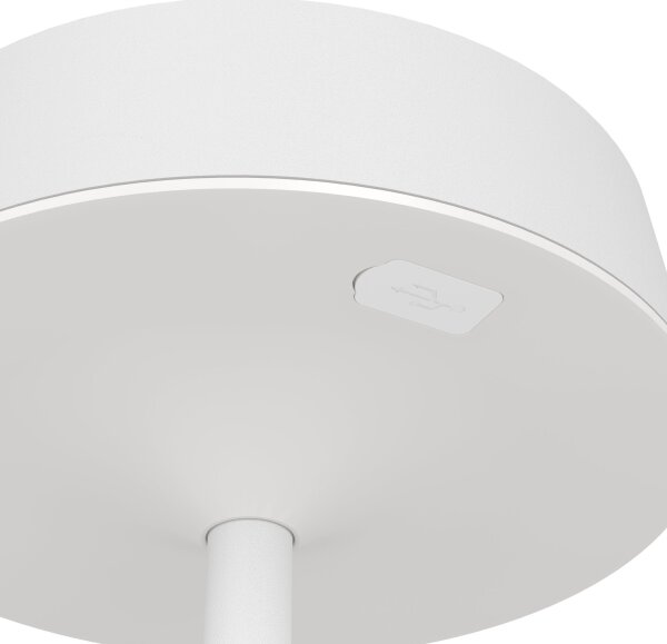 Eglo 75877 - SIMERI LED stolná lampa, stmievateľná, solárne nabíjateľná, LED/3W/5V, 1800mAh, IP44, biela
