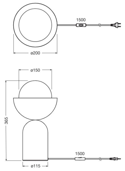 Osram - Stolná lampa DECOR BOWL 1xE14/25W/230V čierna