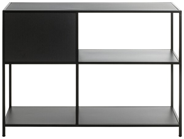 REGÁL, čierna, oceľ, 100/75/30 cm - Online Only drobný nábytok, Online Only