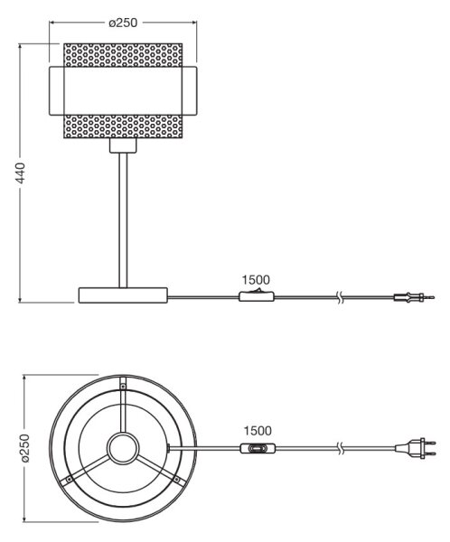 Osram - Stolová lampa DECOR HORNET 1xE27/10W/230V čierna/zlatá