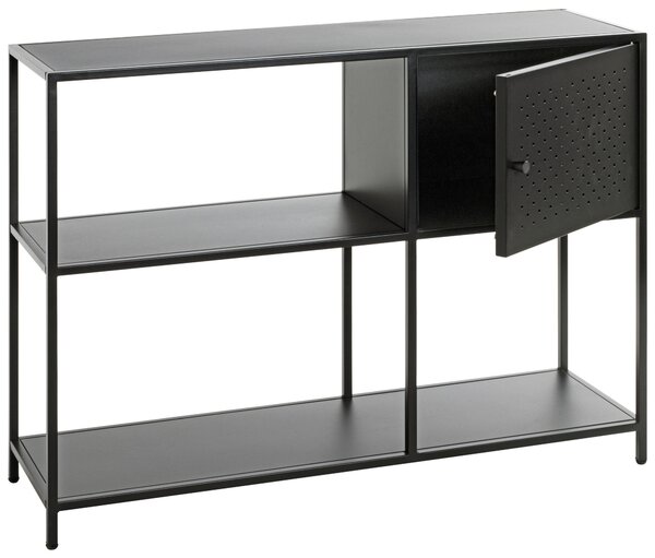 REGÁL, čierna, oceľ, 100/75/30 cm - Online Only drobný nábytok, Online Only