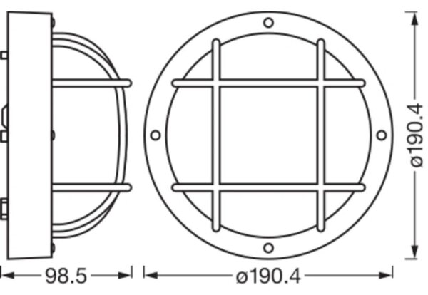 Osram - Vonkajšie nástenné svietidlo BULKHEAD 1xE27/10W/230V priemer 19 cm IP54 biela
