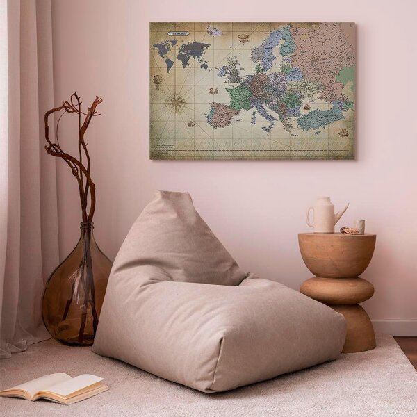 OBRAZ NA PLÁTNE, ostatné, mapa sveta, 90/60/1.2 cm artgeist - Online Only bytové doplnky, Online Only