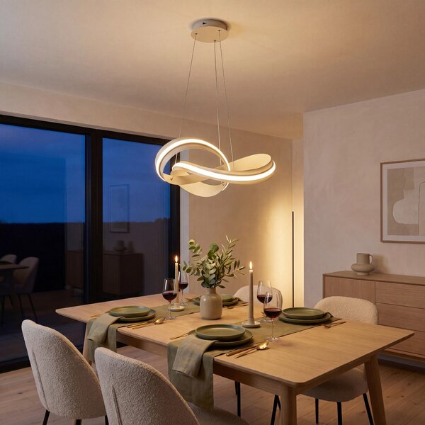 ZÁVESNÉ LED SVIETIDLO, 52/52/120 cm Novel - Interiérové svietidlá