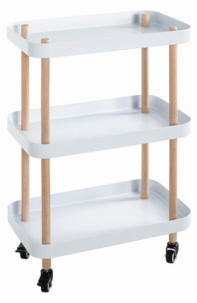 SERVÍROVACÍ VOZÍK, prírodná farba, biela, farba buka, 50/30/76 cm - Barový nábytok, Online Only
