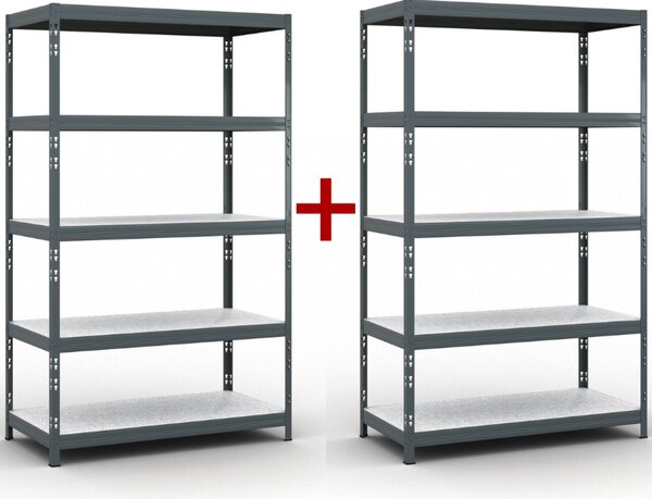 Policový regál 1+1 ZADARMO, 1966x1200x600 mm, nosnosť 280kg