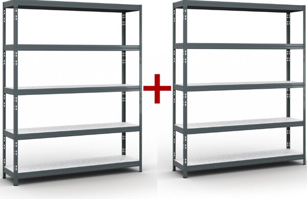 Policový regál 1+1 ZADARMO, 1966x1600x400 mm, nosnosť 350 kg