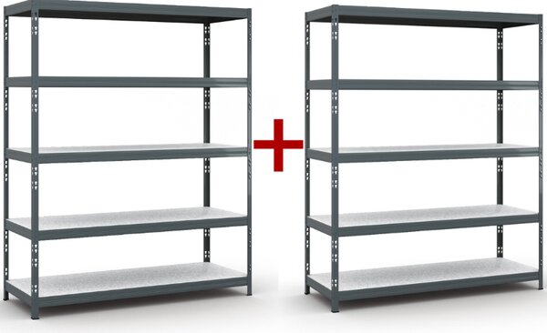 Policový regál 1+1 ZADARMO, 1966x1600x600 mm, nosnosť 350 kg