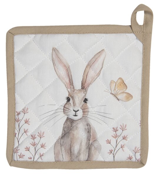 Podložka pod hrniec s motívom králikov Rustic Easter Bunny - 20 * 20 cm - Clayre & Eef