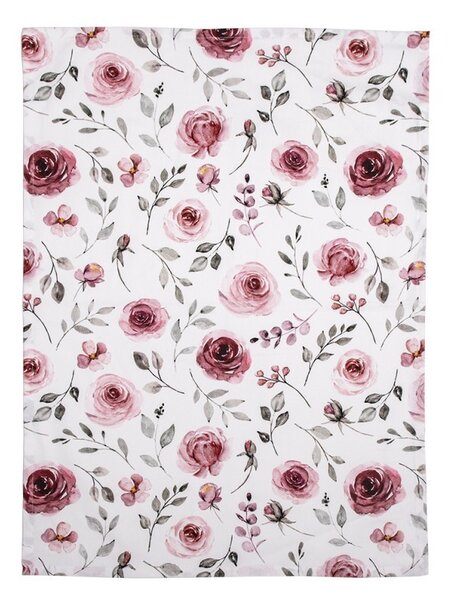 Bavlnená kuchynská utierka s ružami Rustic Rose - 50*70 cm - Clayre & Eef