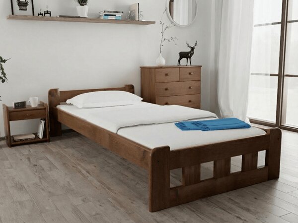 Posteľ Naomi zvýšená 90 x 200 cm, dub Rošt: S latkovým roštom, Matrac: Matrac DELUXE 10 cm