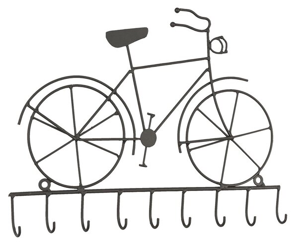 Granitový kovový vešiak na kľúče Bicykel - 32*4*23 cm - Clayre & Eef