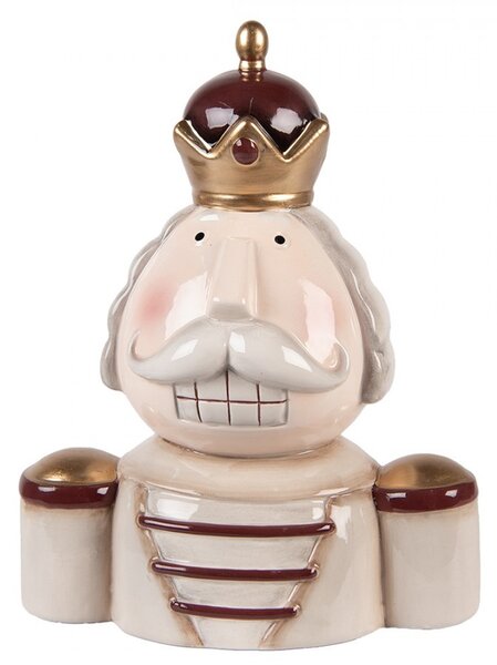 Béžová keramická dekorácia Luskáčik Nutcracker - 17*12*23 cm - Clayre & Eef