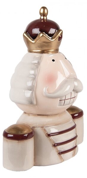 Béžová keramická dekorácia Luskáčik Nutcracker - 17*12*23 cm - Clayre & Eef