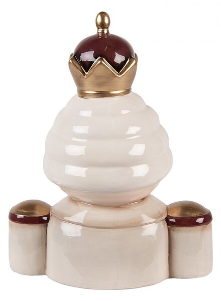 Béžová keramická dekorácia Luskáčik Nutcracker - 17*12*23 cm - Clayre & Eef