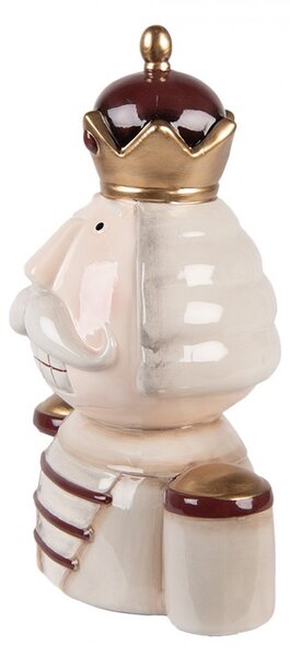 Béžová keramická dekorácia Luskáčik Nutcracker - 17*12*23 cm - Clayre & Eef